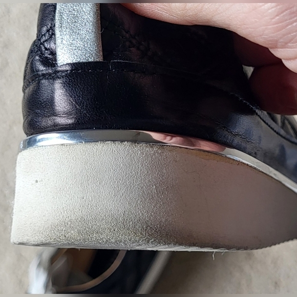 Ron White Italian Novella Quilted Sneaker Black & Silver Size 38 (US 7-7.5) - Picture 5 of 12